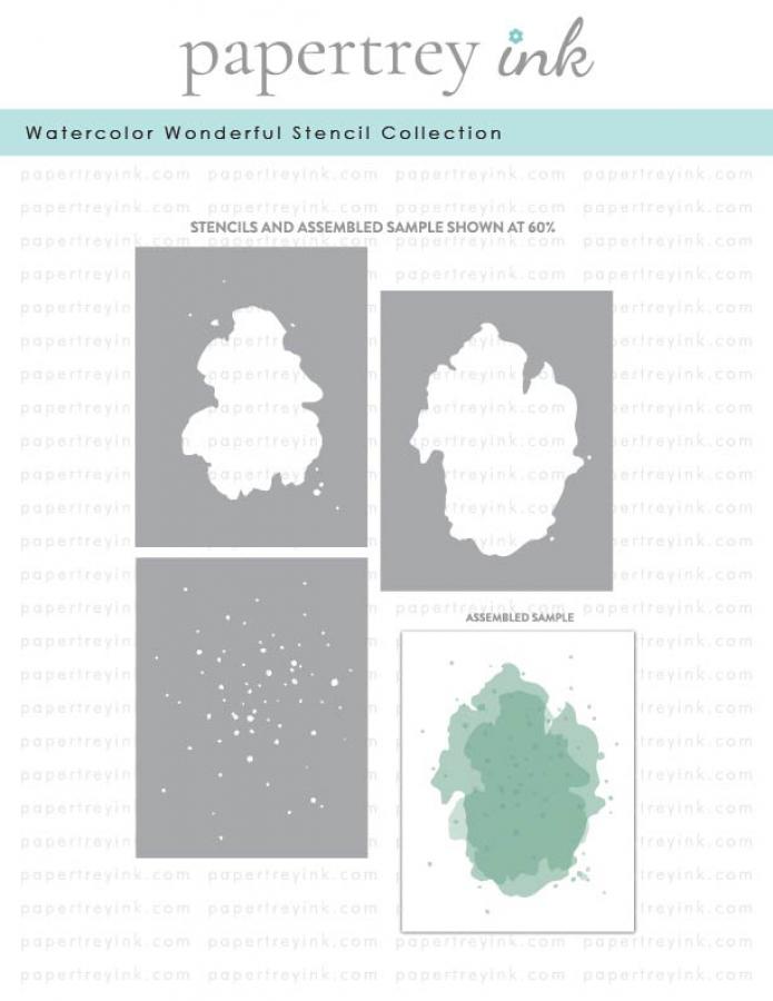 Watercolor Wonderful Stencil Collection (set of 3)
