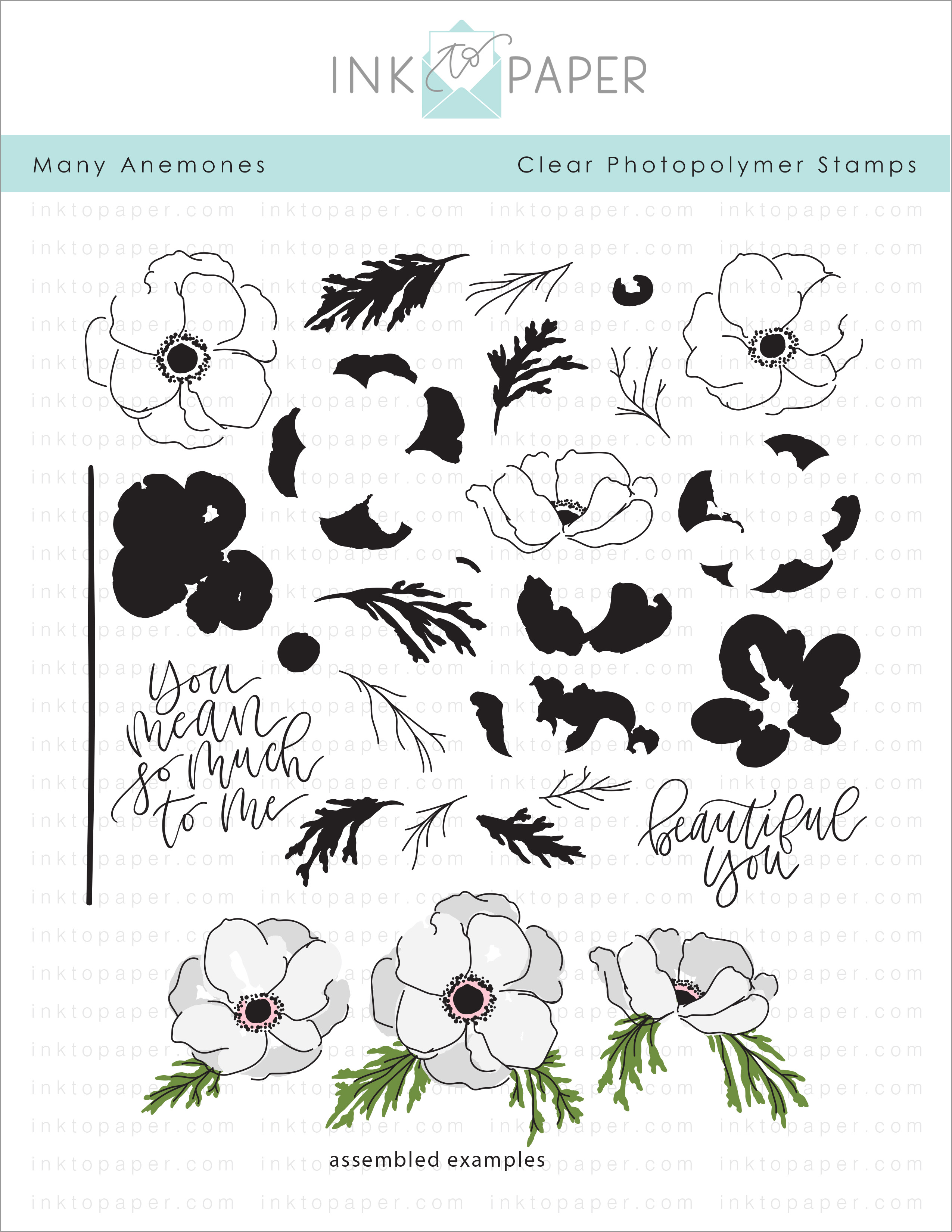 Many Anemones Stamp Set: Papertrey Ink