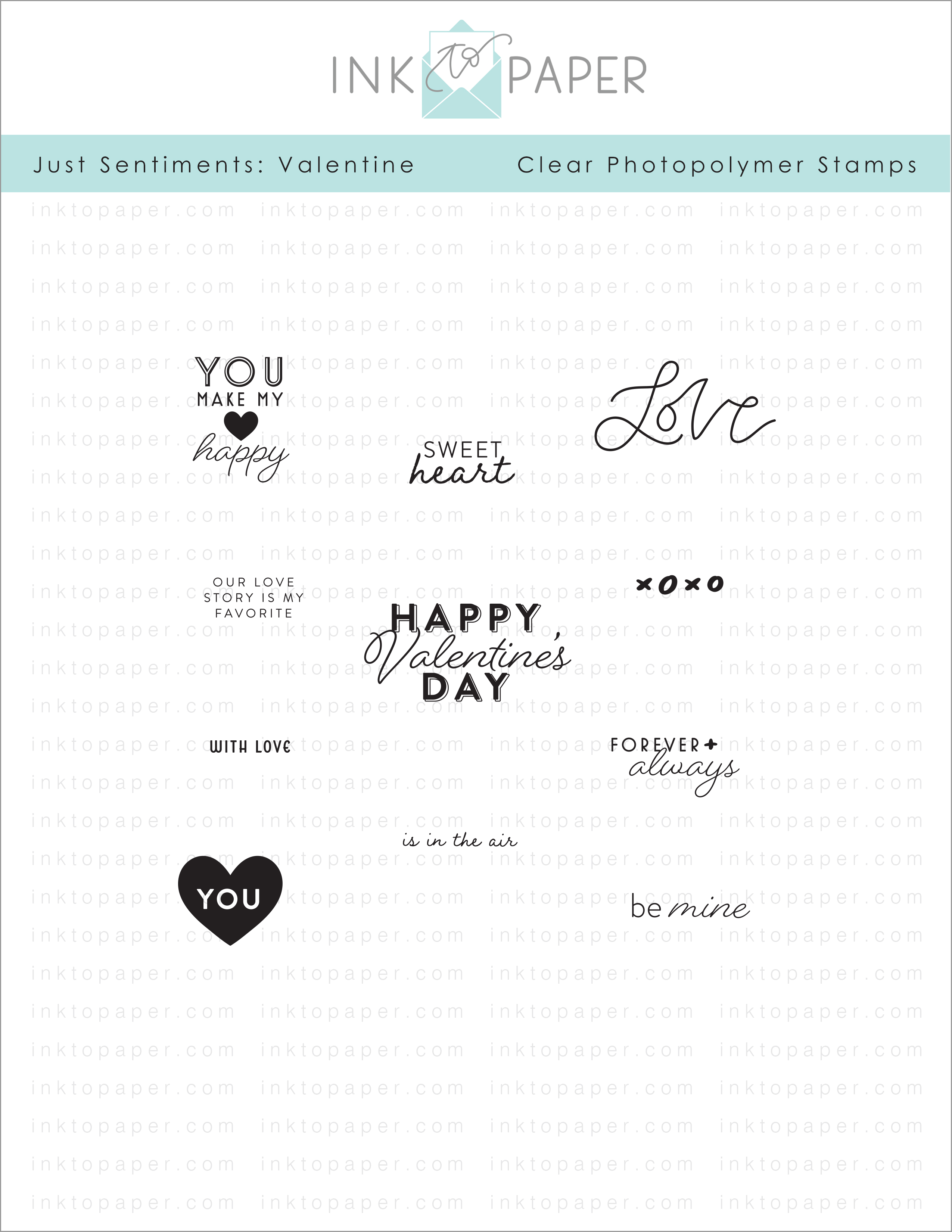 Just Sentiments: Valentine Mini Stamp Set: Papertrey Ink