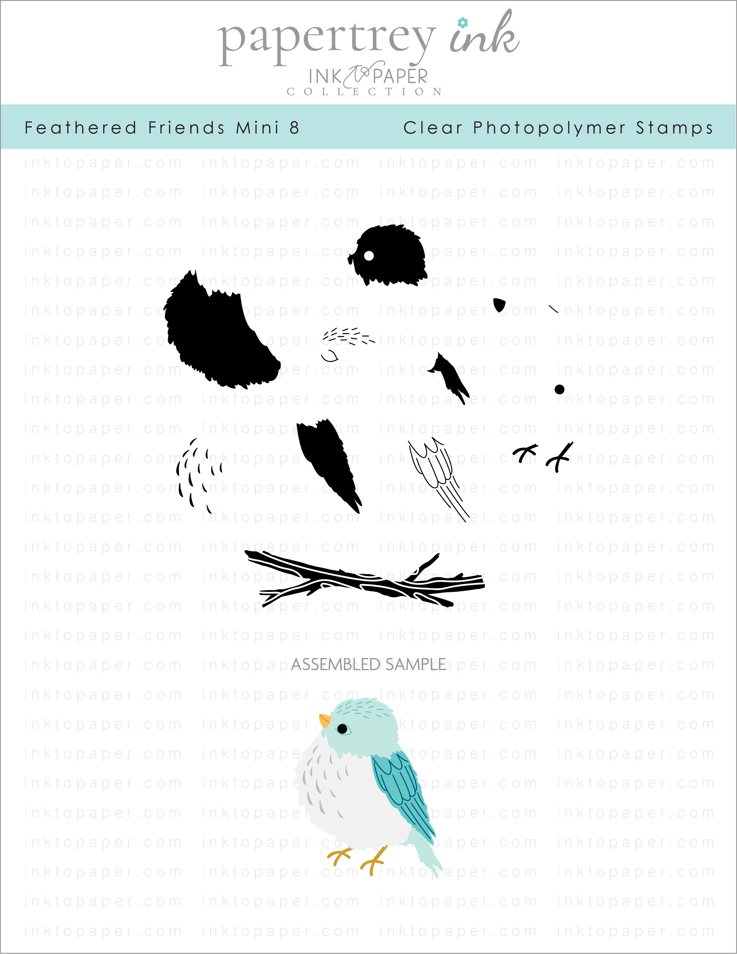 Feathered Friends Mini 8 Mini Stamp Set: Papertrey Ink
