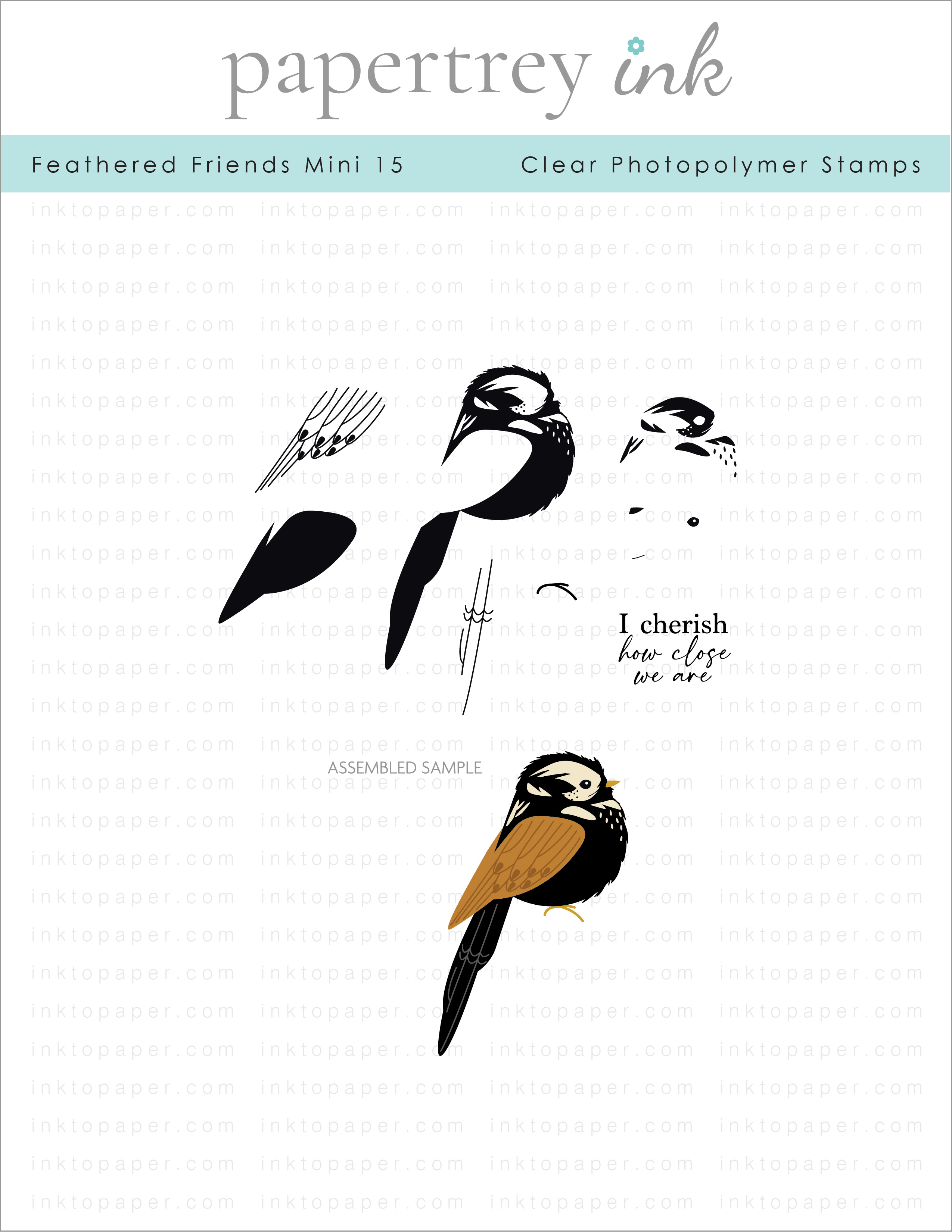 Feathered Friends Mini 15 Mini Stamp Set: Papertrey Ink