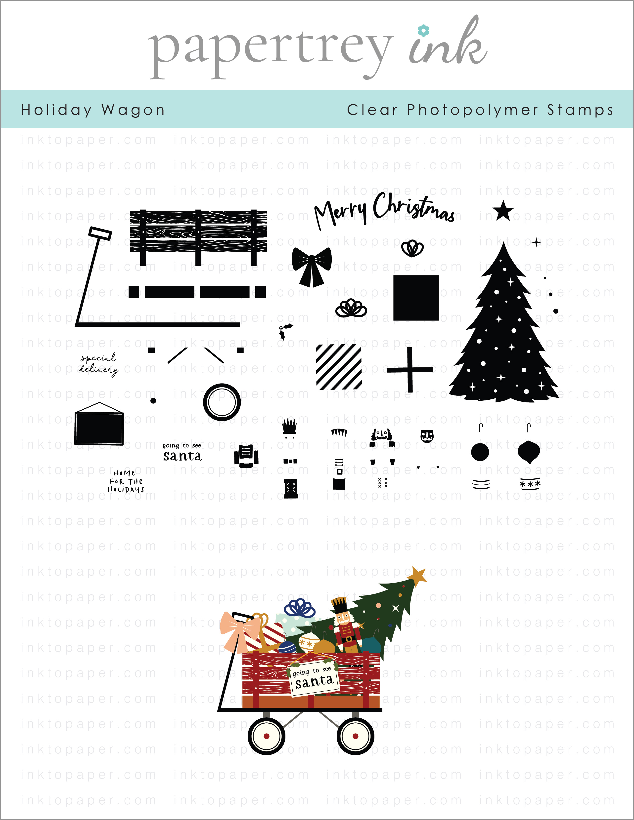 Holiday Wagon Stamp Set: Papertrey Ink