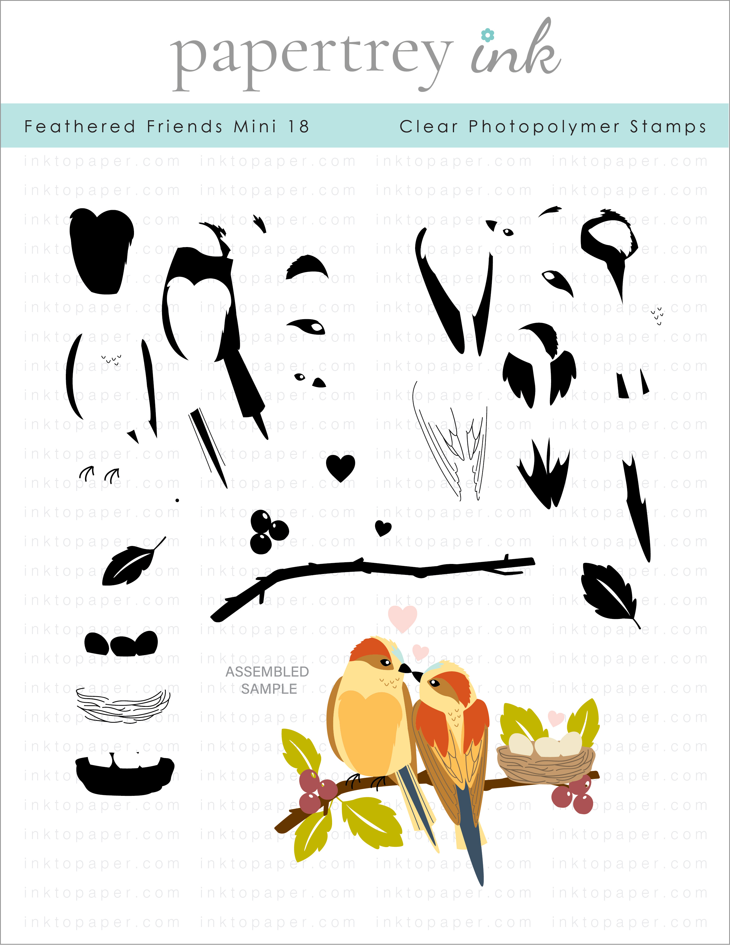 Feathered Friends Mini 18 Stamp Set: Papertrey Ink