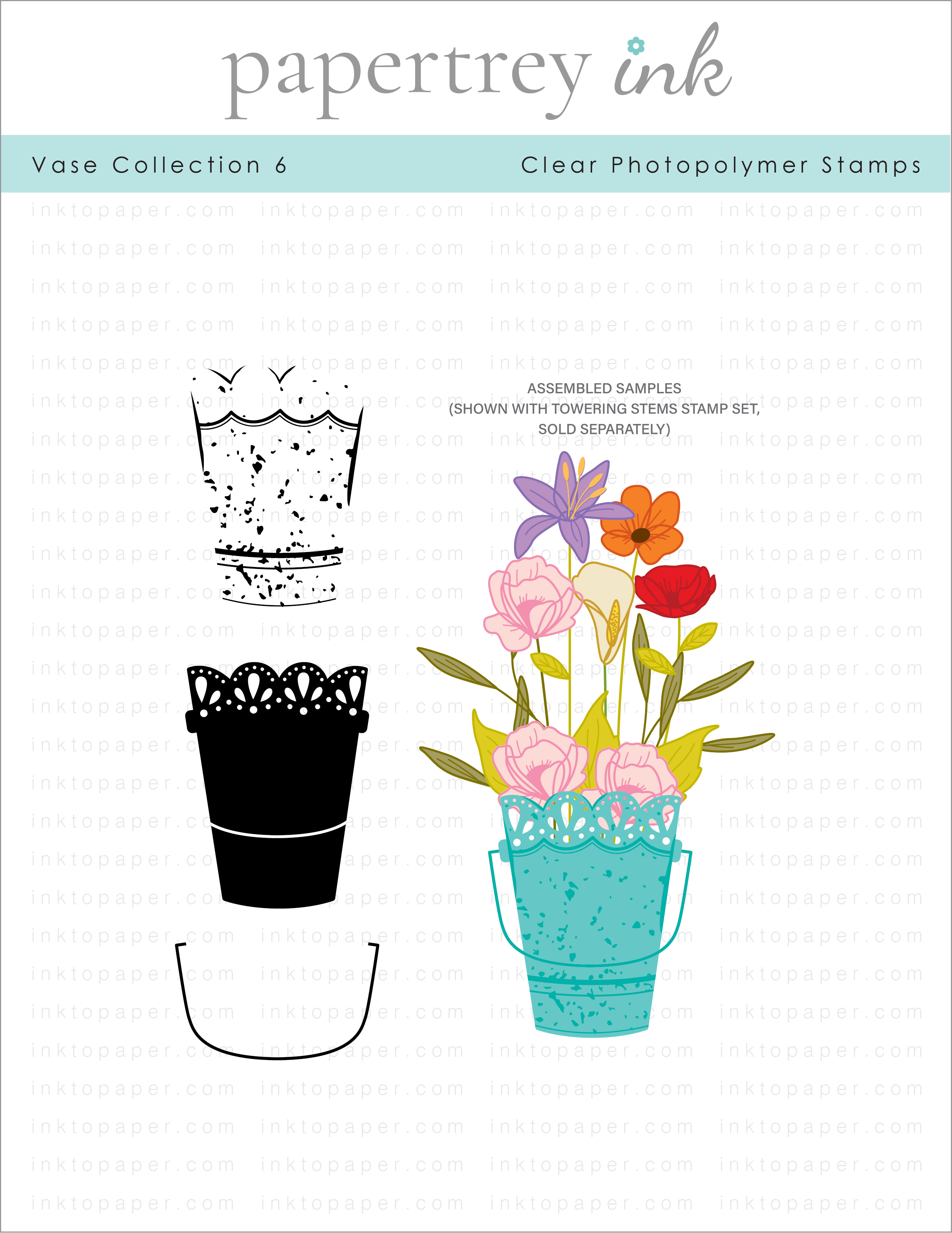 Vase Collection 6 Mini Stamp Set: Papertrey Ink