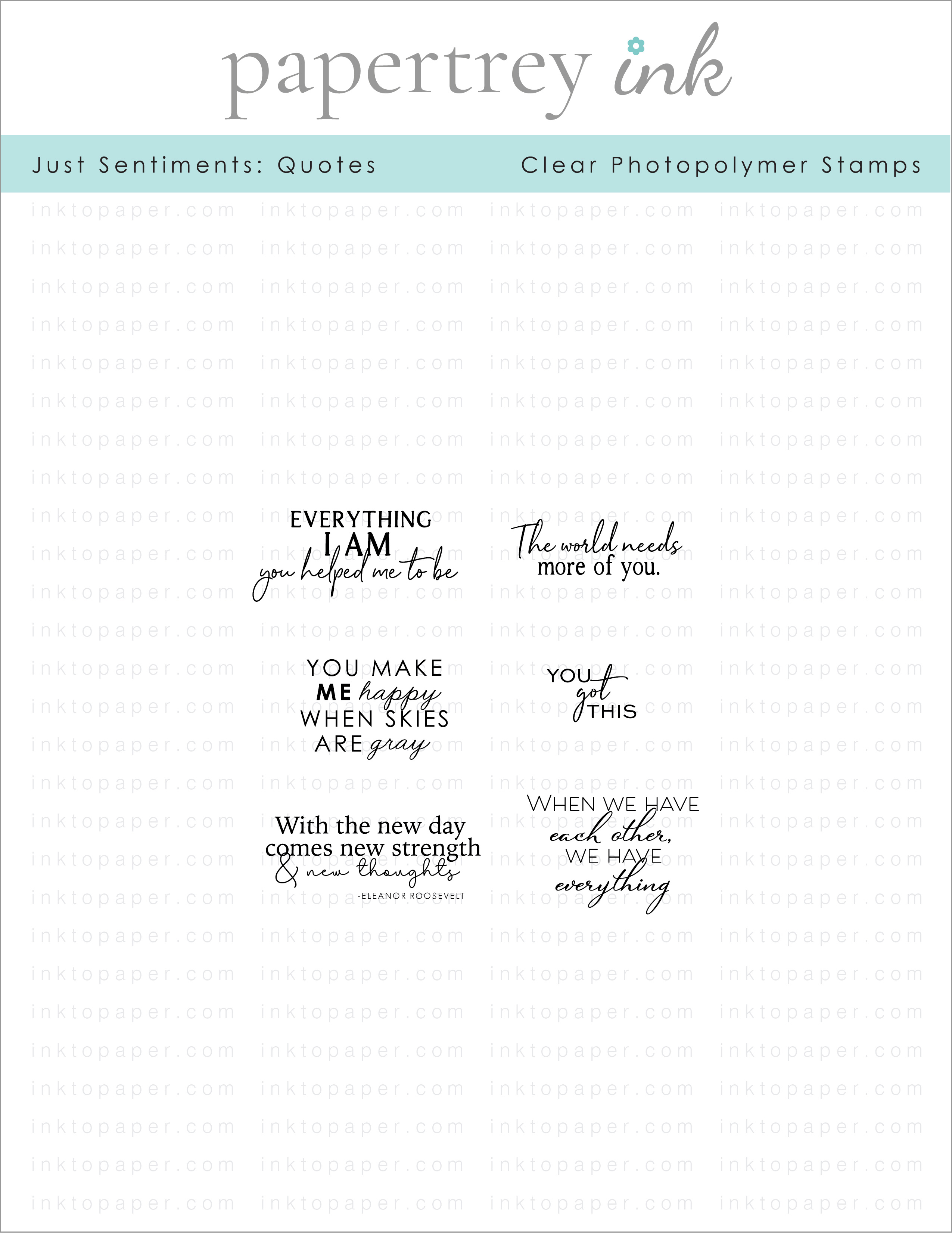 Just Sentiments: Quotes Mini Stamp Set: Papertrey Ink