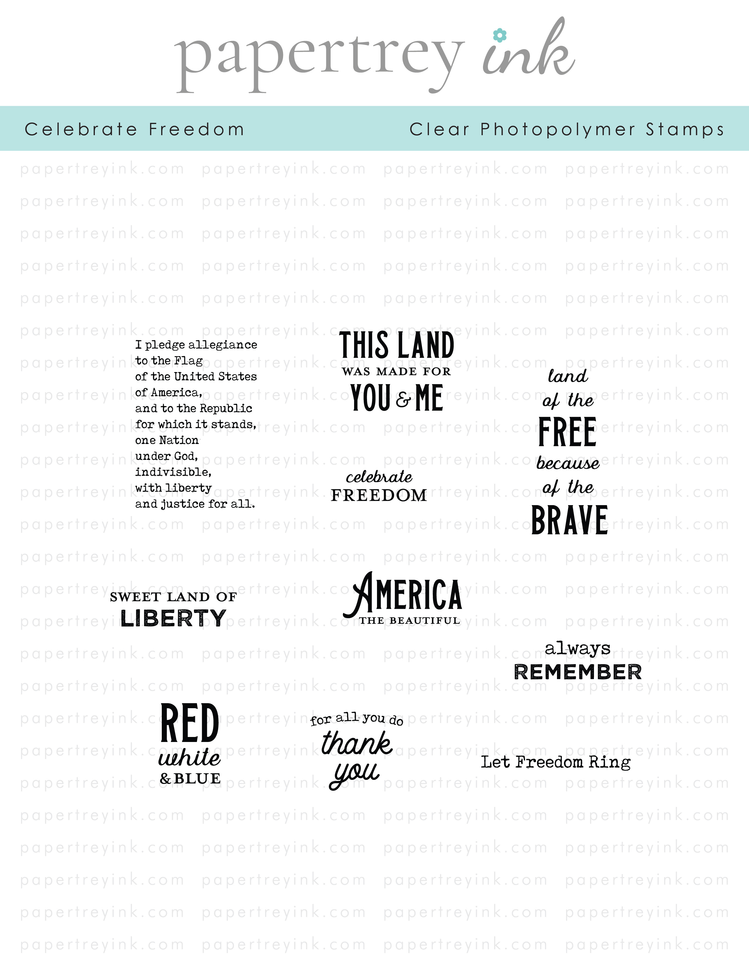 Celebrate Freedom Stamp Set: Papertrey Ink