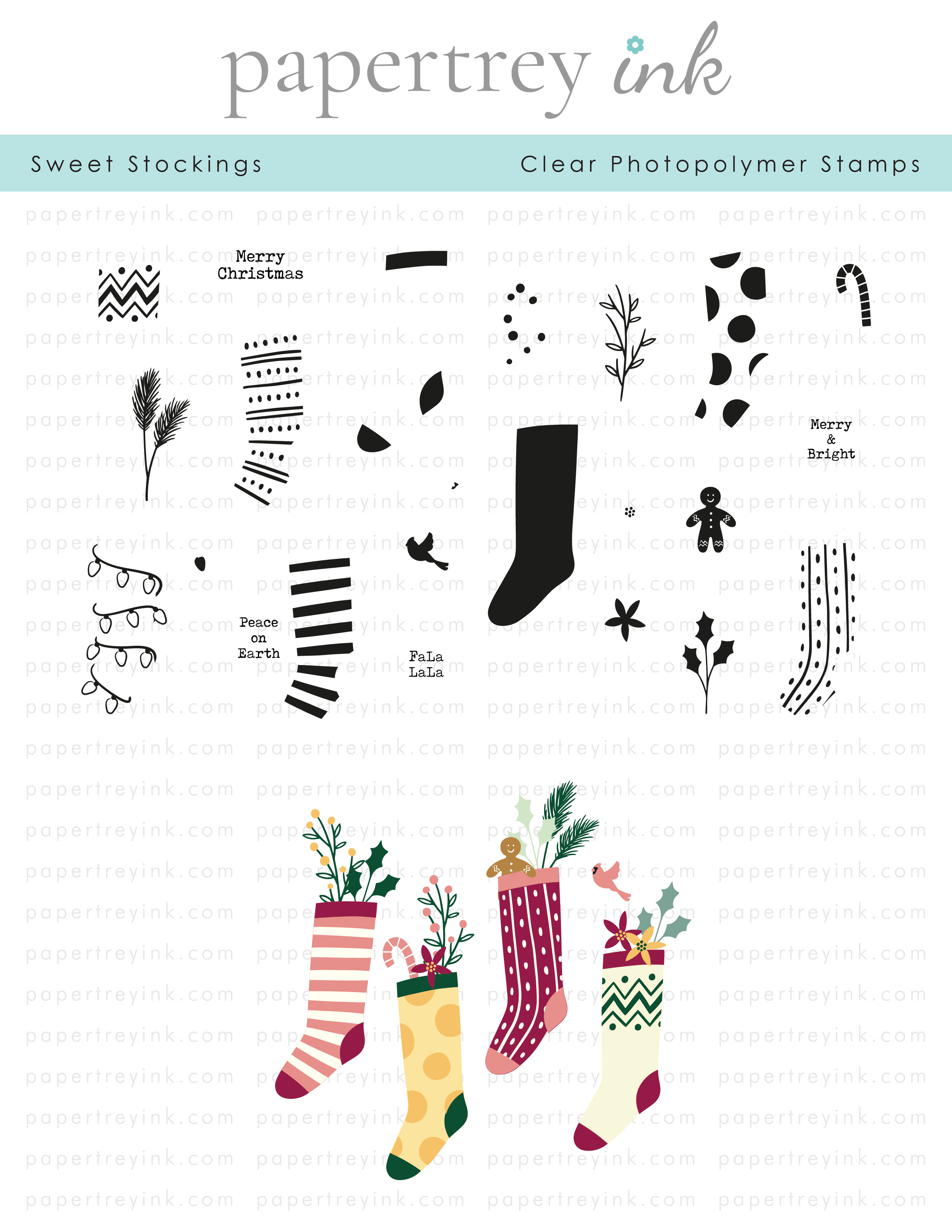 Papertrey Ink - Sweet Stockings Stamp Set