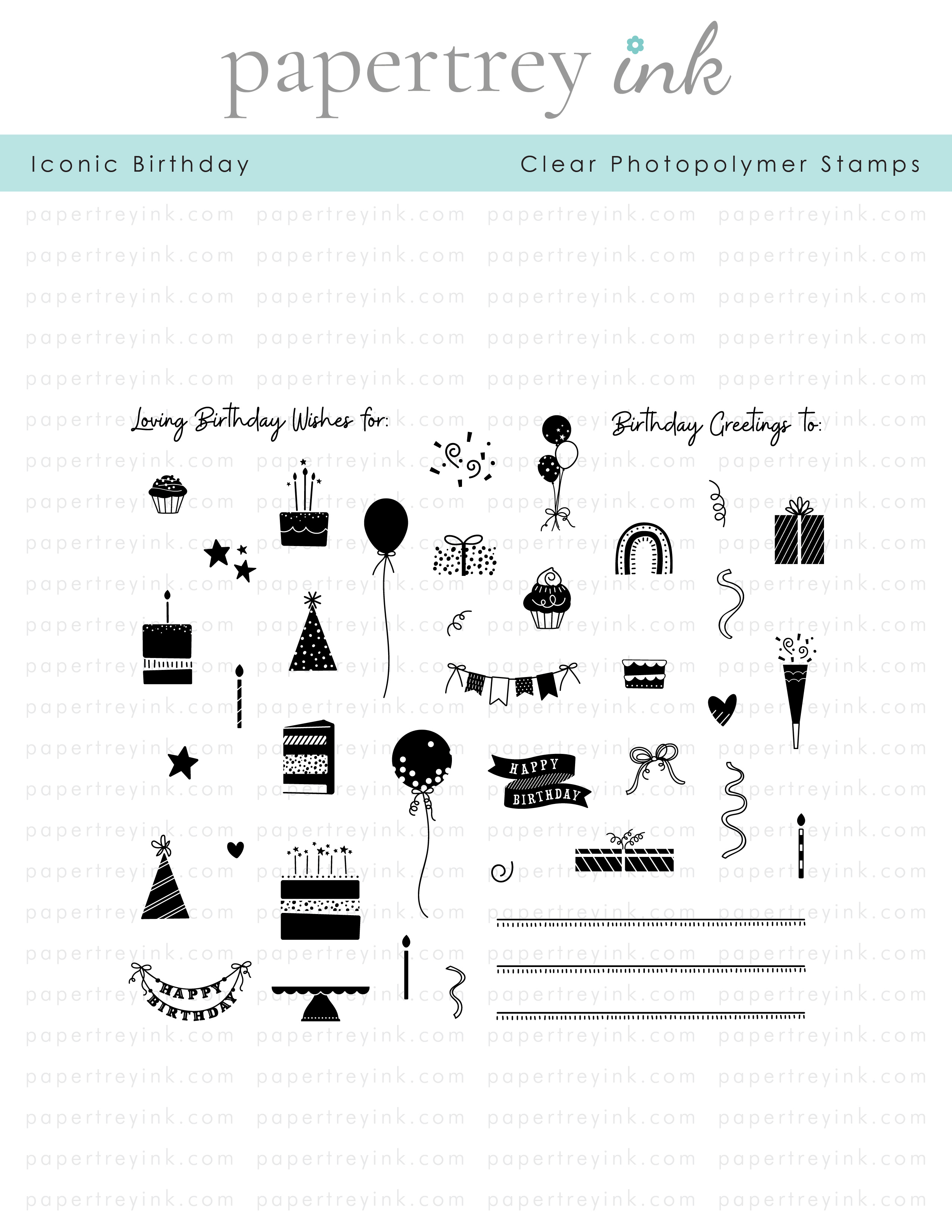 Papertrey Ink - Iconic Birthday Stamp Set