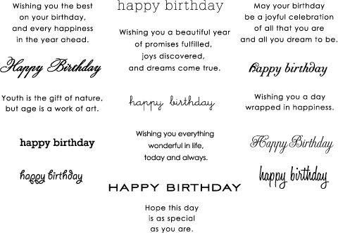  Birthday  Basics Stamp Set Papertrey Ink Clear Stamps Dies 