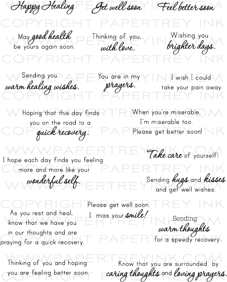 Healing Touch Sentiments Stamp Set: Papertrey Ink Clear 