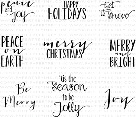 'Tis the Season Sentiments Stamp Set: Papertrey Ink Clear Stamps Dies Paper Ink Kits Ribbon