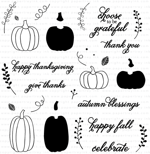Autumn Pumpkins Stamp Set Papertrey Ink Clear Stamps Dies Paper Ink