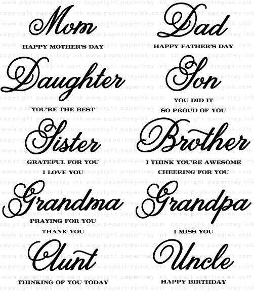 family ties stamp set papertrey ink clear stamps dies paper ink
