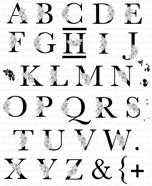 botanical letters stamp set