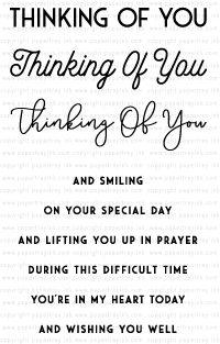 sentiment staples thinking of you mini stamp set papertrey ink