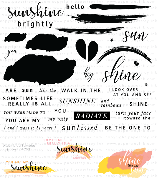 Yellow Sunshine Stamp Set Papertrey Ink Clear Stamps Dies Paper Ink Kits Ribbon yellow sunshine stamp set papertrey