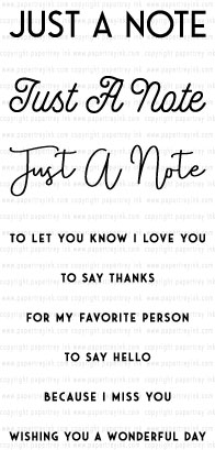 Just A Note To Say I Love You Sentiment Staples: Just A Note Mini Stamp Set: Papertrey Ink