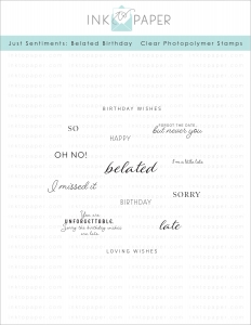 Just Sentiments: Belated Birthday Mini Stamp Set