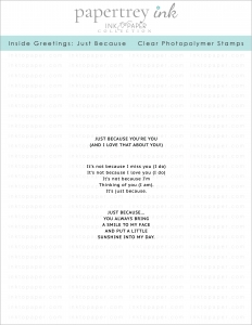 Inside Greetings: Just Because Mini Stamp Set
