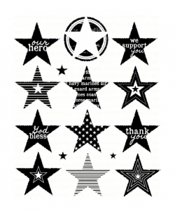 Military Stars Stamp Set