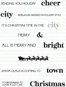 City Scene Christmas Sentiments Mini Stamp Set