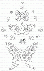 Butterfly Folk Outline Stamp Set