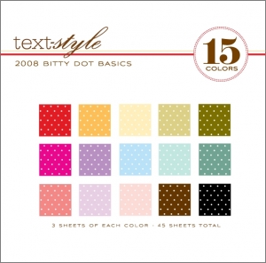 2008 Bitty Dot Basics Patterned Paper 8"X8" (45 sheets)
