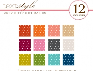 2009 Bitty Dot Basics Patterned Paper 8"X8" (36 sheets)