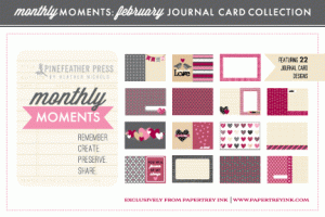 Monthly Moments: February Journal Card Paper Collection