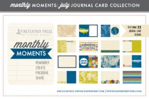 Monthly Moments: July Journal Card Paper Collection
