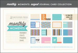 Monthly Moments: August Journal Card Paper Collection Monthly Moments: August Journal Card Paper Collection