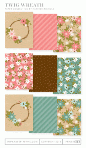 Twig Wreath Patterned Paper Collection (36 sheets)