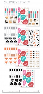 Valentine Pin-Ups Patterned Paper Collection (22 sheets)