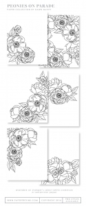 Peonies on Parade Coloring Sheets (18 sheets)