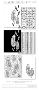 What the Doodle: Feather Coloring Sheets (18 sheets)