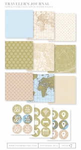 Traveler's Journal Patterned Paper Collection + Sticker Sheets (24 sheets)