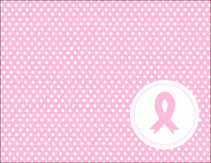 Pink Ribbon Polka Dot Card Set