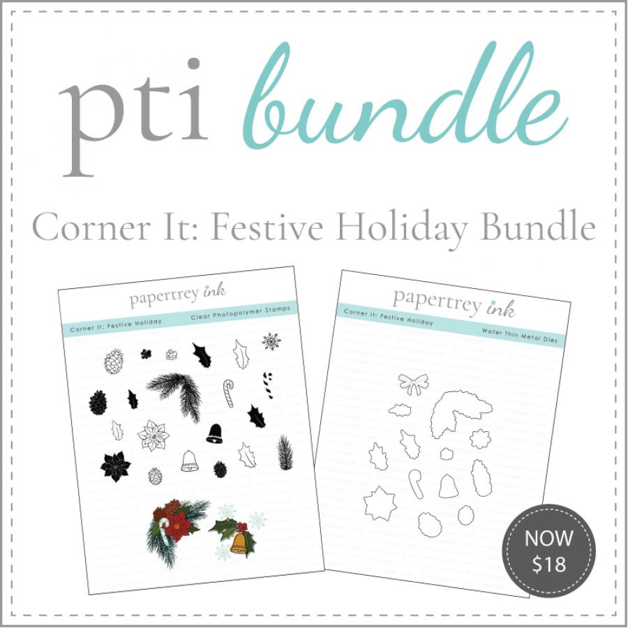 Corner It: Festive Holiday Stamp Set + Die Bundle