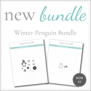 Winter Penguin Mini Stamp Set + Die Bundle