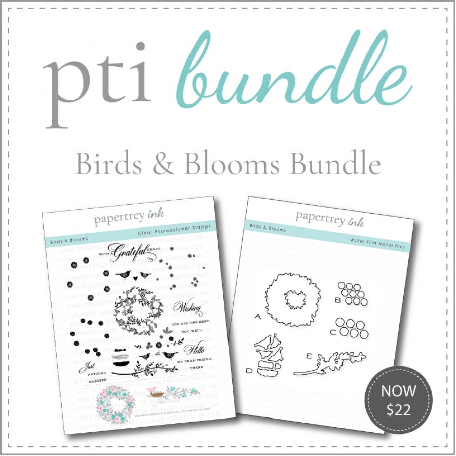 Birds & Blooms Stamp Set + Die Bundle