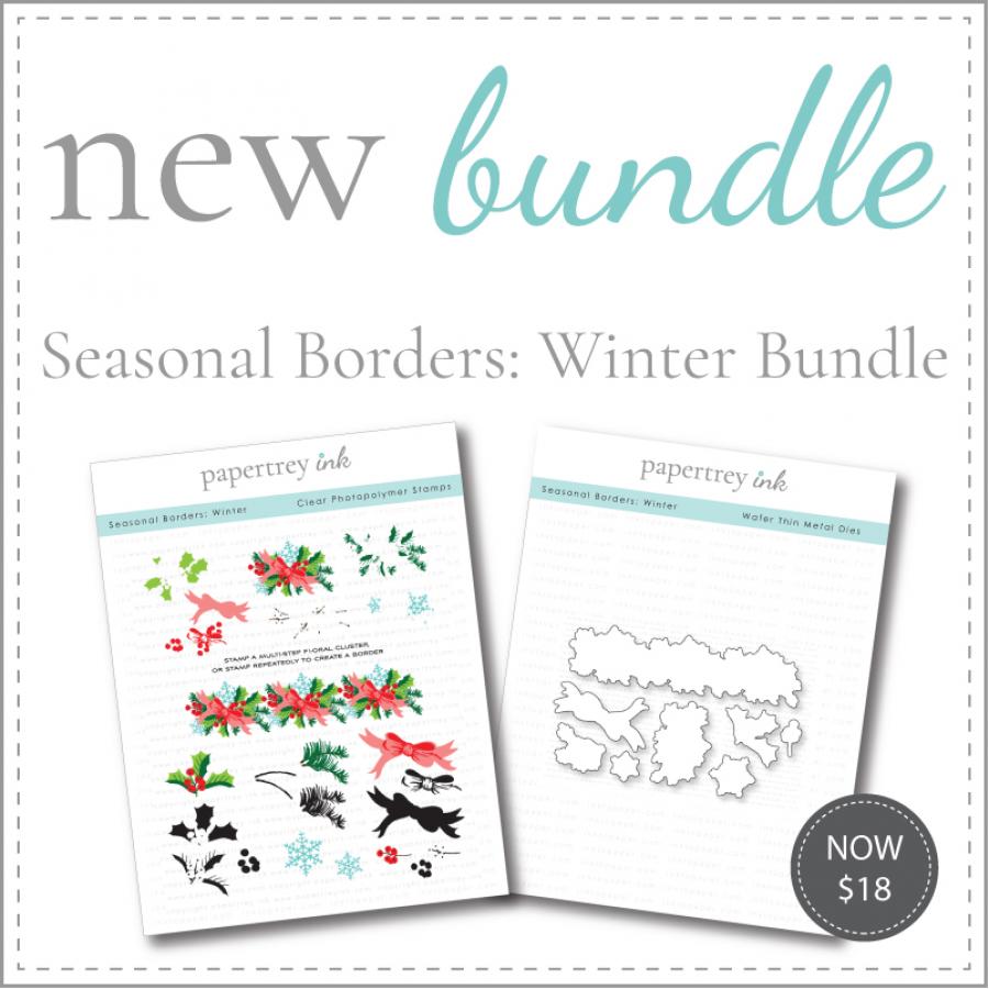 Seasonal Borders: Winter Stamp Set & Stencil + Die Bundle