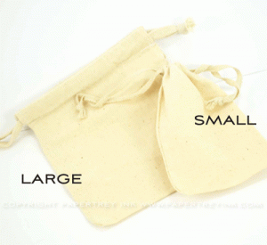 Cotton Bags with Twill Drawstrings - Small (set of 3)