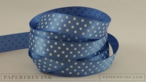 Blueberry Sky 5/8" Satin Dots Ribbon (5 yards) Blueberry Sky 5/8" Satin Dots Ribbon (5 yards)