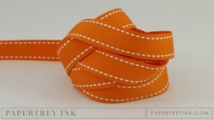 Orange Zest 5/8" Saddle Stitch Ribbon (5 yards)