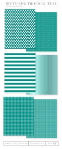 Bitty Big: Tropical Teal Color Collection (24 sheets)