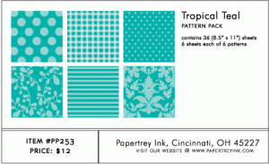 Tropical Teal Pattern Pack (36 Sheets)