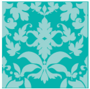 Tropical Teal Damask Individual Pattern Sheets (18 sheets)