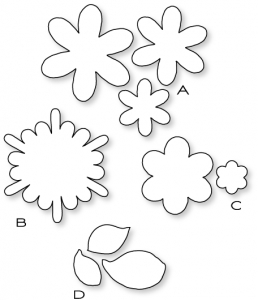 Papertrey Ink - Frilly Flowers Die Collection (set of 4)