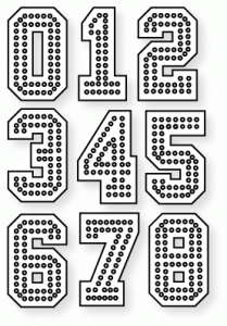 Papertrey Ink - Letterman Stitched Number Mats Die