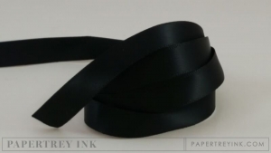 True Black 1/2" Satin Solid Ribbon (5 yards)
